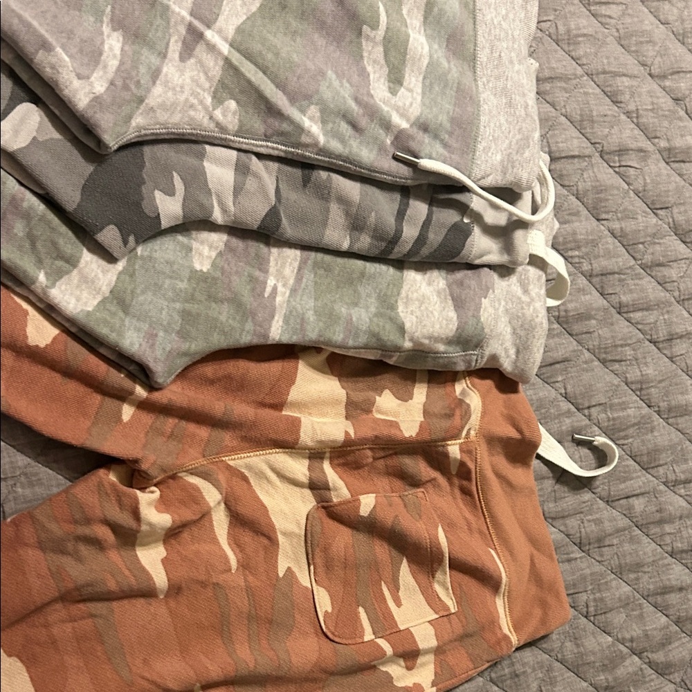 Aerie Camo Track Pants in Gray and Brown